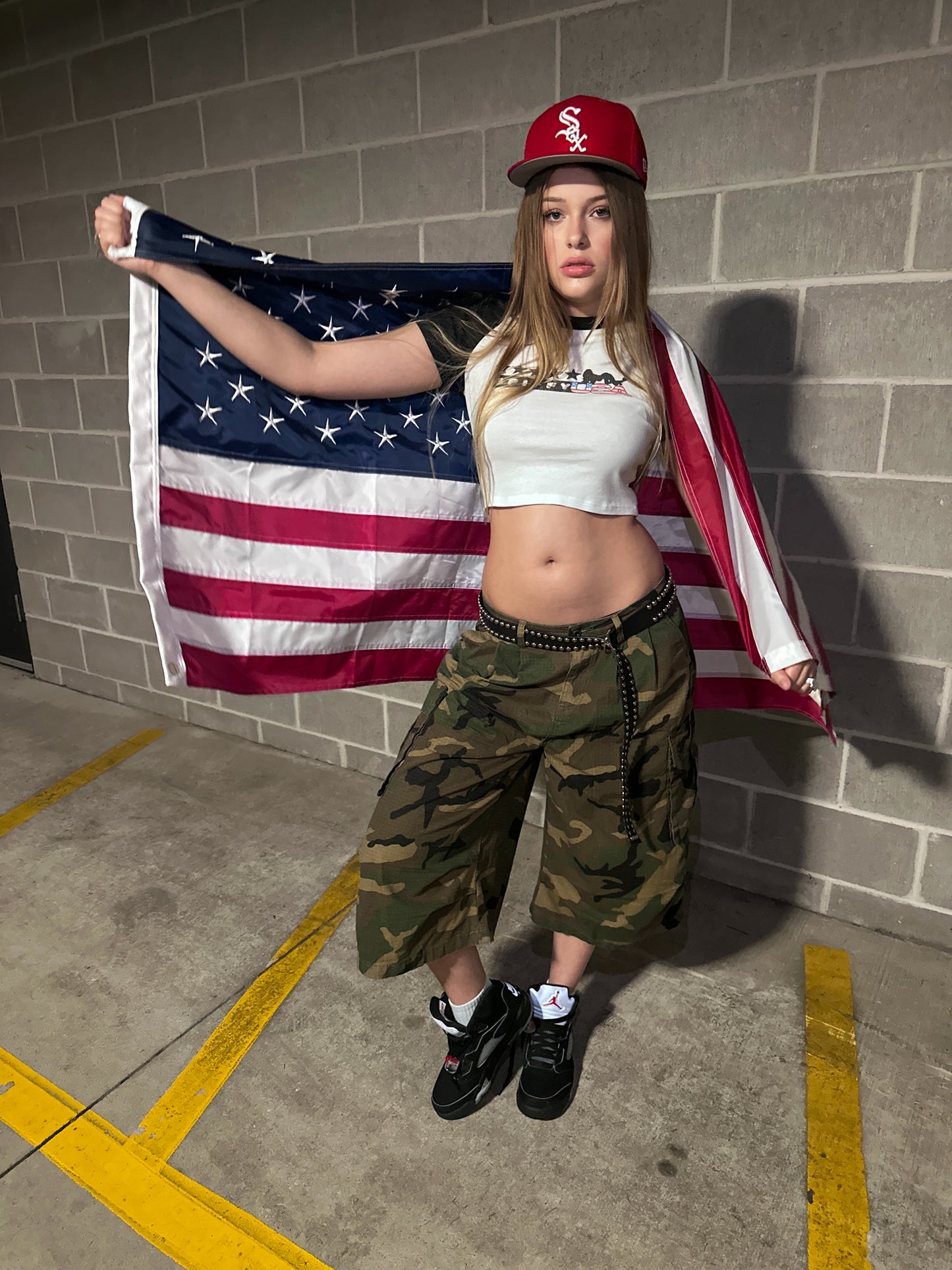 spiffyUSA WMNS cropped baby tee