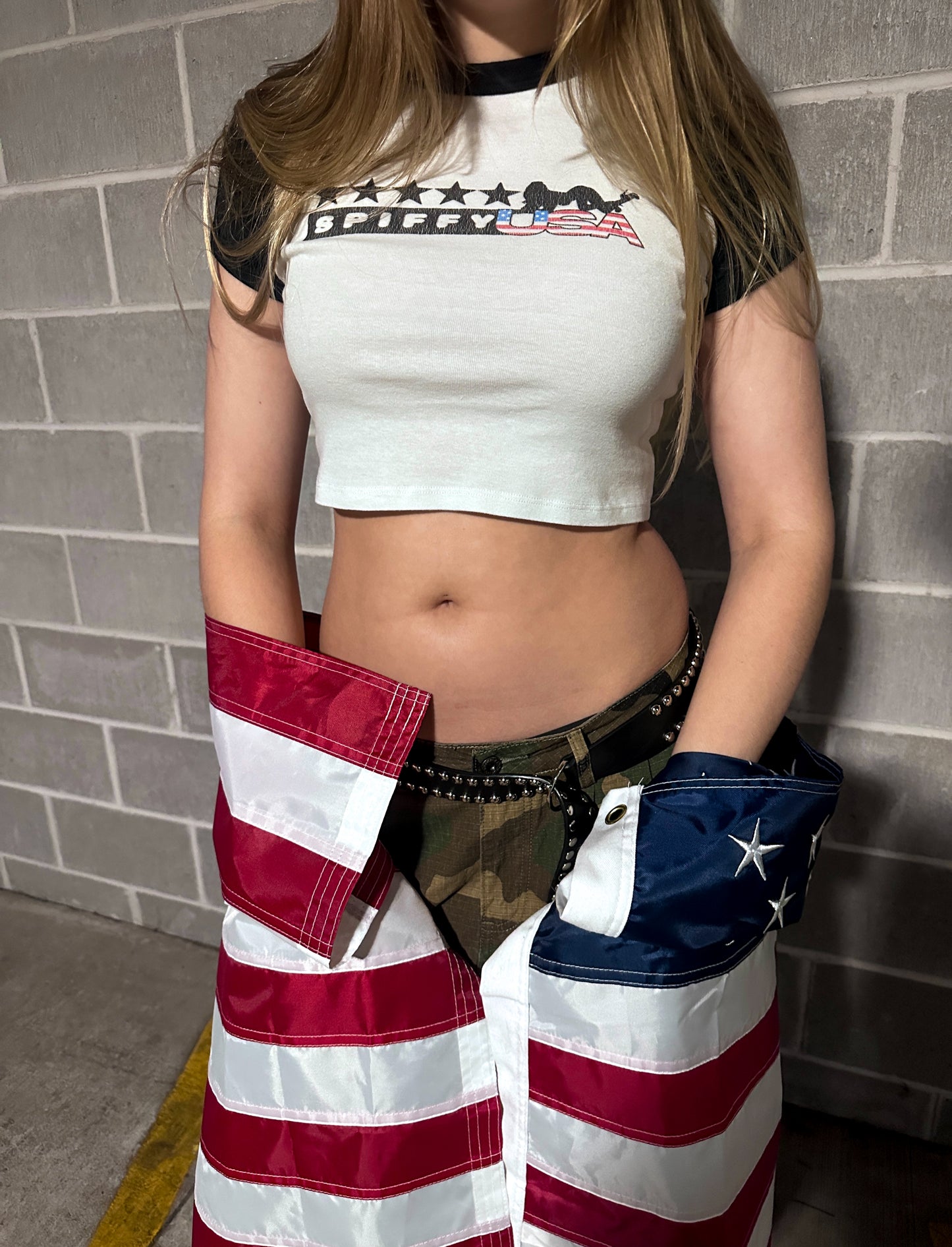 spiffyUSA WMNS cropped baby tee