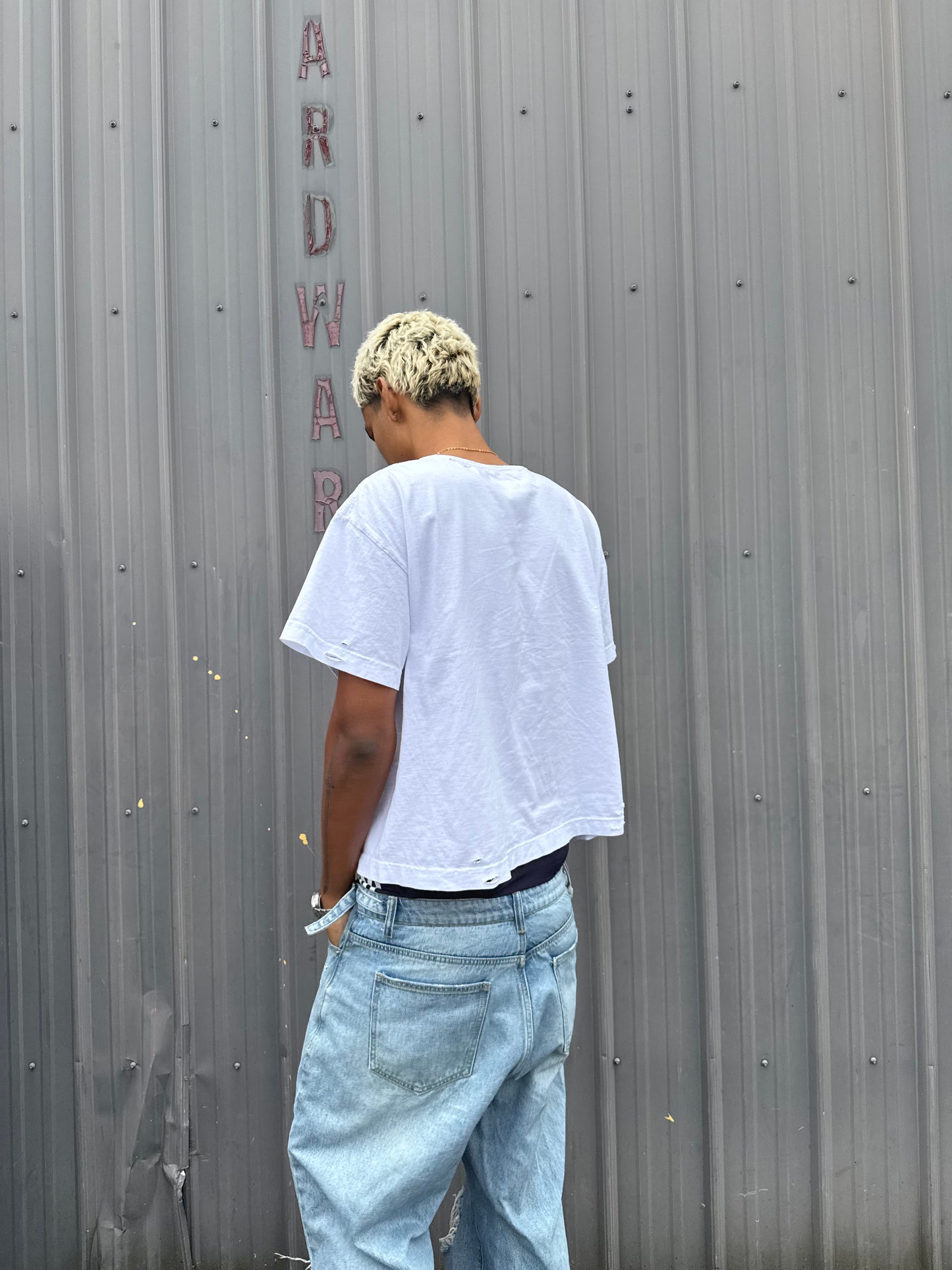 “Pixel Kim” distressed tee