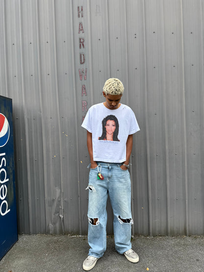 “Pixel Kim” distressed tee