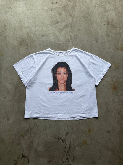 “Pixel Kim” distressed tee