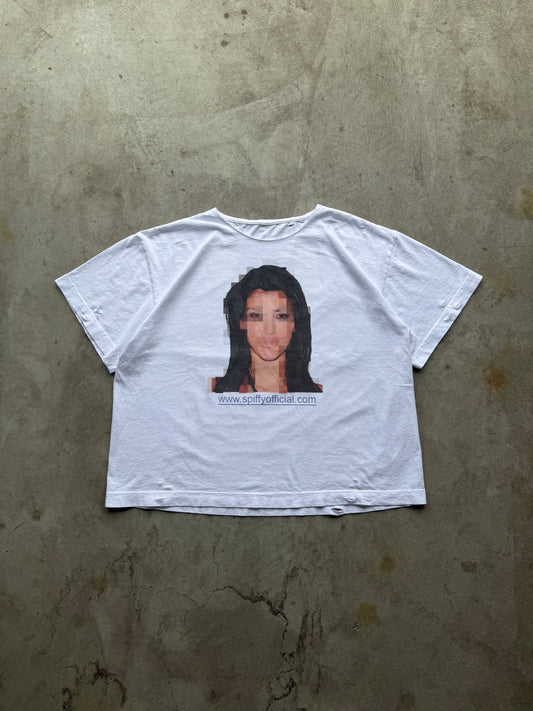 “Pixel Kim” distressed tee